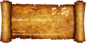 Dombos Szabolcs névjegykártya