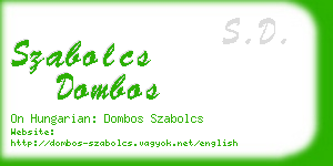 szabolcs dombos business card